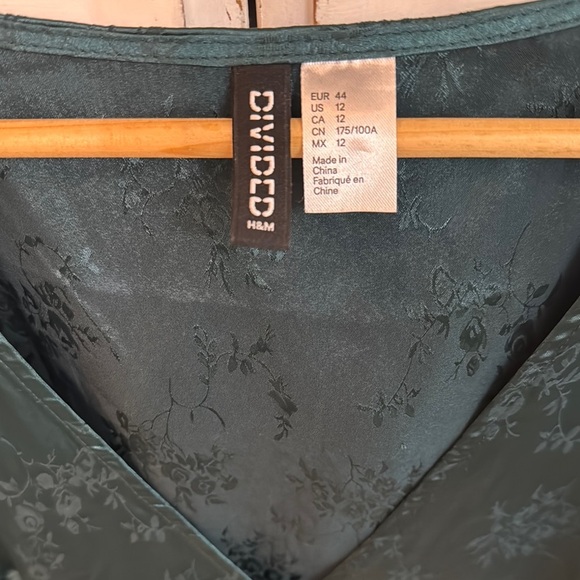 H&M Dark Teal Wrap Dress. Size 12. - Picture 3 of 9